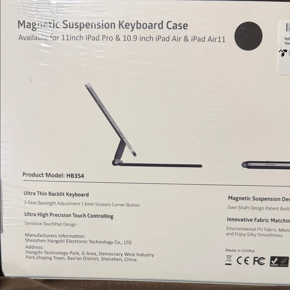 Magnetic Suspension Keyboard Case for iPad - Black